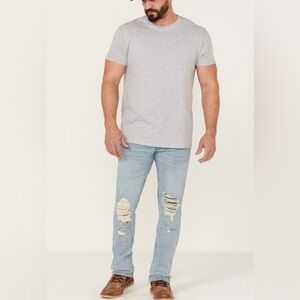 Wrangler Sky Blue Distressed Straight Jeans